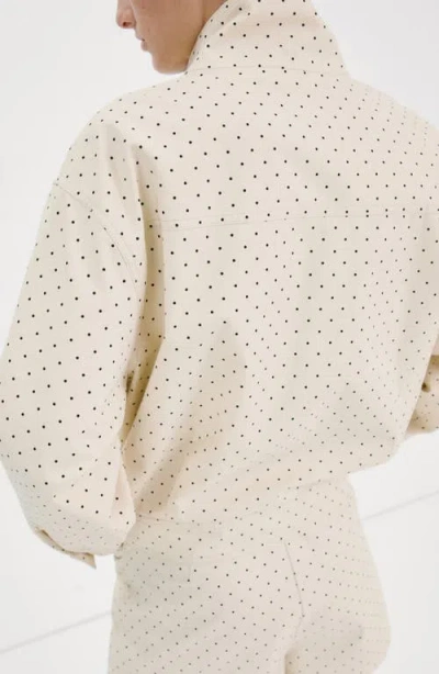 Mango Dot Cotton Shorts In Neutral