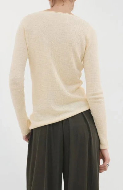 Mango Asymmetric Rib Sweater In Neutral