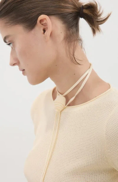 Mango Asymmetric Rib Sweater In Neutral