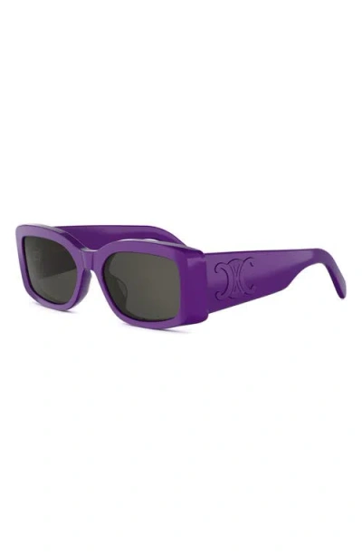 Celine Triomphe 53mm Rectangular Sunglasses In Orange