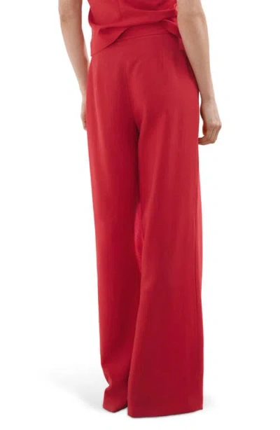 Mango Straight Lyocell Pants In Red