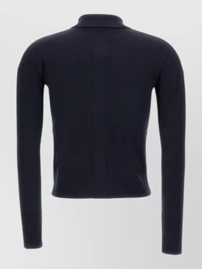 Max Mara Knit Cardigan Long Sleeves Ribbed Hem In Blue
