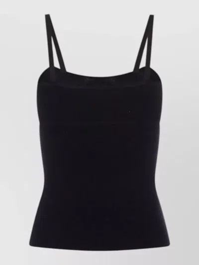 Max Mara Mxmepica Top Fitted Silhouette Spaghetti Straps In Black