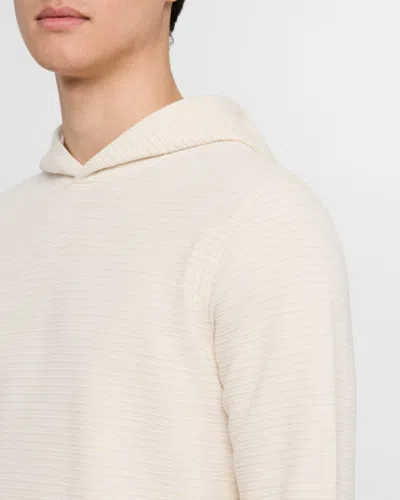 Vince Double Face Pullover Hoodie In Neutral