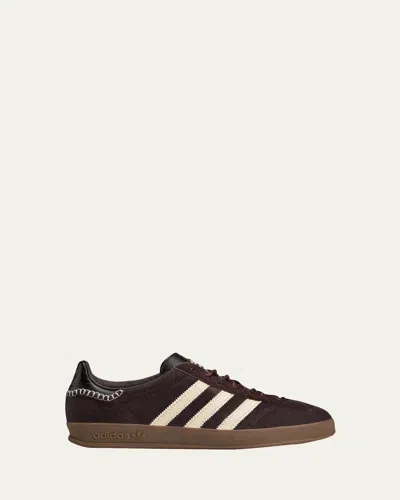 Adidas Originals Adidas By Wales Bonner Gazelle Pony Sneakers In Burgundy