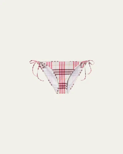 Burberry Sadie Checkered Bikini Bottoms Aubergine Purple In Multi