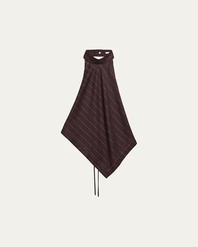 Helmut Lang Halter Scarf Top In Brown Multi