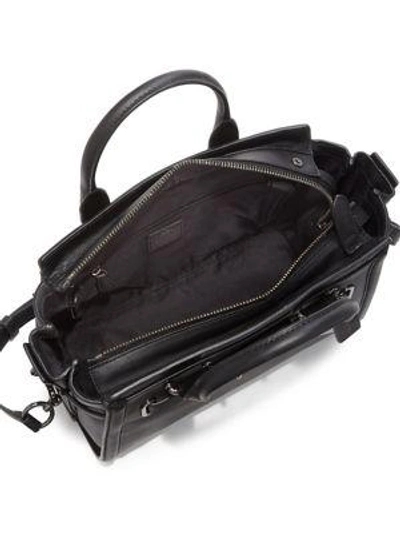 Shop Coach Swagger 27 Glovetanned Leather Satchel In Black