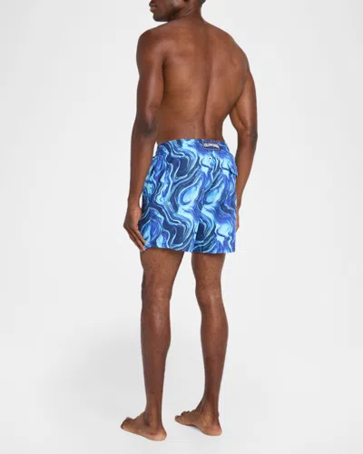 Vilebrequin Drawstring Patterned Swim Shorts In Blue