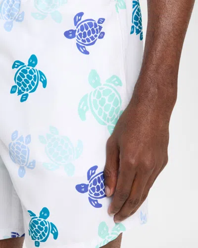 Vilebrequin Men Swim Shorts Tortues Multicolores In White