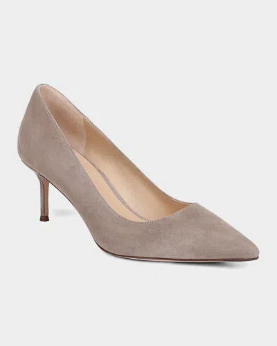 Veronica Beard 65mm Rita Suede Pointed-toe Pumps In Nude
