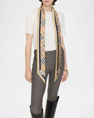 Burberry Rectangular Check Pattern Mens Scarf Accessory In Brown