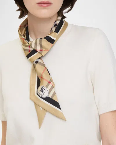 Burberry Rectangular Check Pattern Mens Scarf Accessory In Brown