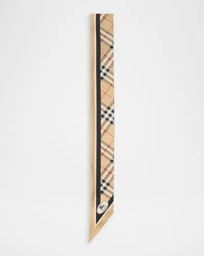 Burberry Rectangular Check Pattern Mens Scarf Accessory In Brown