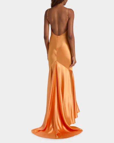 Acler Utterby Satin Maxi Dress In Orange