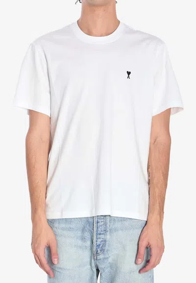 Ami Alexandre Mattiussi Ami Ami De Coeur Crewneck T-shirt In White