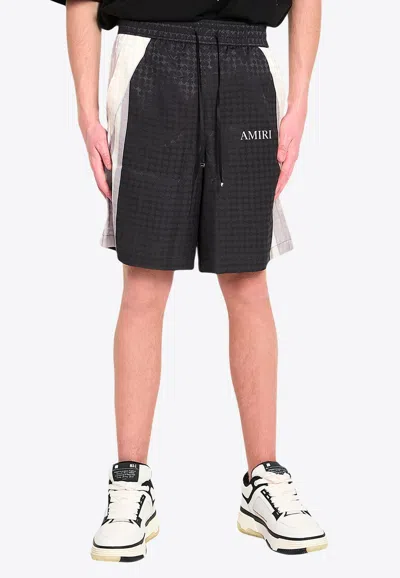 Amiri Quad Panel Side Stripe Tailored Shorts In Blue