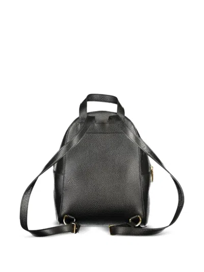 Coccinelle Pebbled Leather Small Backpack In Black
