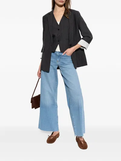 Frame Raw-edge Jeans In Blue