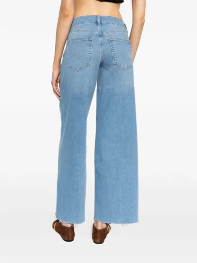 Frame Raw-edge Jeans In Blue