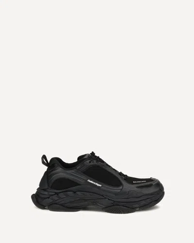Balenciaga Black Polyester Athletic Sneakers In Brown