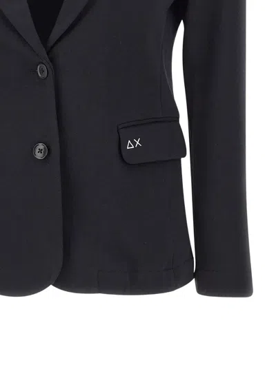 Sun 68 Notched-lapels Two-button Blazer In Black