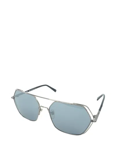 Mcm Hexagon-frame Double-bridge Sunglasses In Silver
