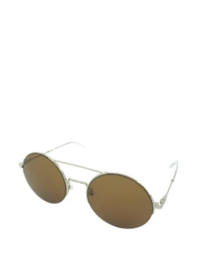 Mcm Double-bridge Round-frame Sunglasses In Silver