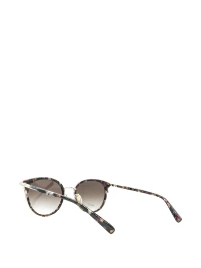Mcm Round-frame Marbled-effect Sunglasses In Brown