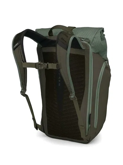 Osprey Grid-pattern Roll-top Backpack In Green
