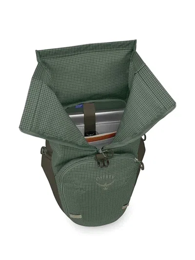 Osprey Grid-pattern Roll-top Backpack In Green