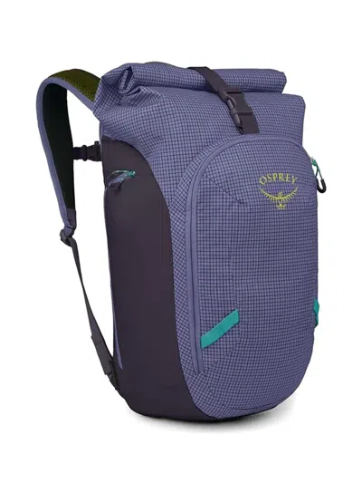Osprey Grid-pattern Roll-top Backpack In Blue