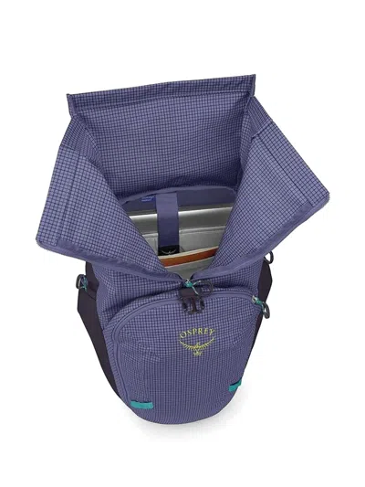 Osprey Grid-pattern Roll-top Backpack In Blue