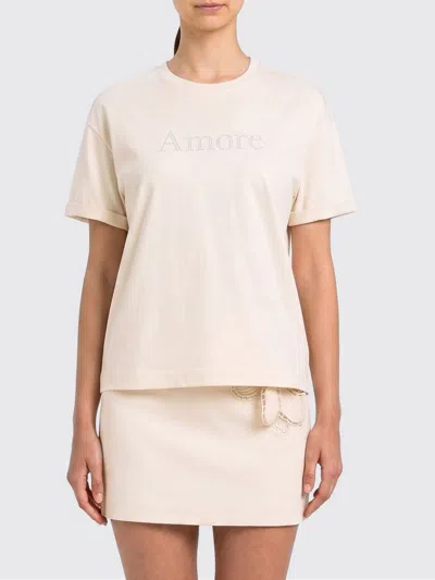 Twinset Twin-set Orange Cotton T-shirt In Neutral