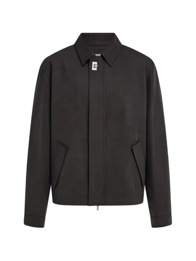 Ferragamo Washed Canvas Blouson In Black