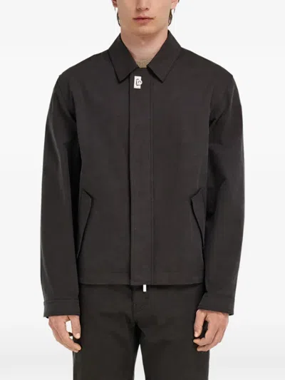 Ferragamo Washed Canvas Blouson In Black