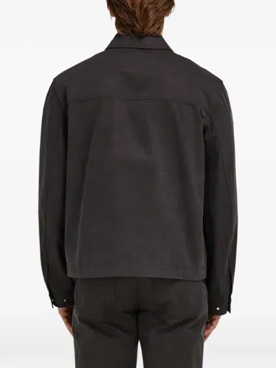 Ferragamo Washed Canvas Blouson In Black