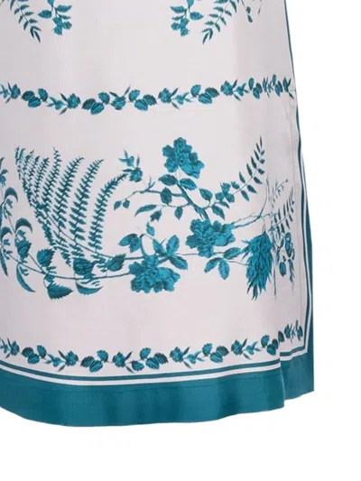 Erdem Womens Wild Fern Bot Dream Blue Strappy Scarf Silk Twill Midi Slip Dress