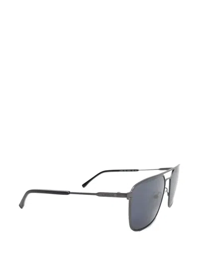 Lacoste Double-bridge Rectangle-frame Sunglasses In Gray