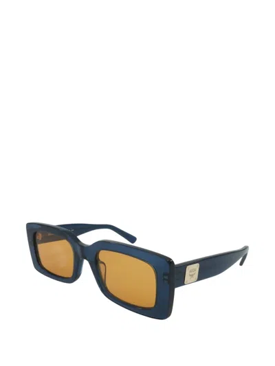 Mcm Rectangle-frame Sunglasses In Blue