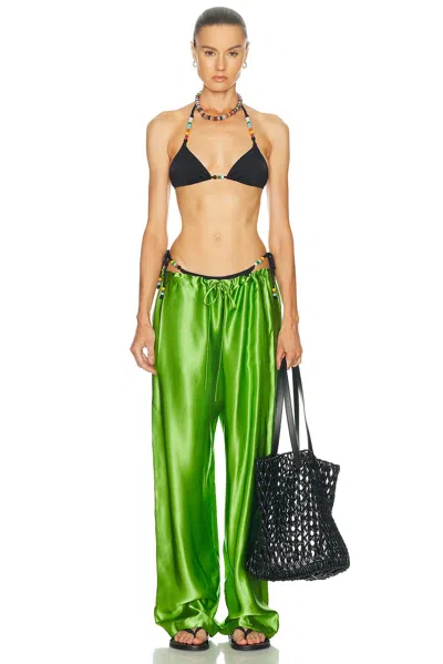 Staud Lido Embellished Triangle Bikini Top In Black