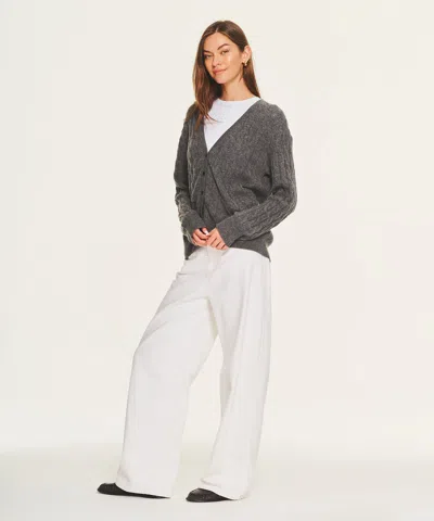 Naadam Lightweight Cashmere Cable Oversized Cardigan In Gray