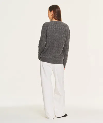 Naadam Lightweight Cashmere Cable Oversized Cardigan In Gray