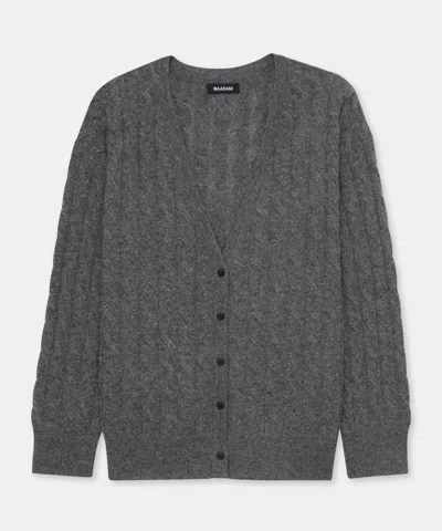 Naadam Lightweight Cashmere Cable Oversized Cardigan In Gray