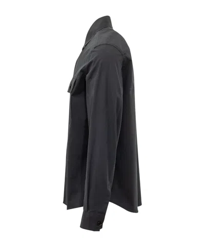Zegna Blue Regular Solid Shirt In Black