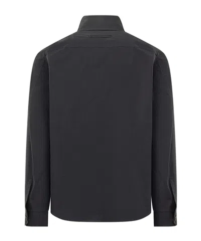 Zegna Blue Regular Solid Shirt In Black