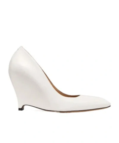 Maison Margiela Womens White H55 Pointed-toe Leather Courts Eur 40 / 7 Uk In Animal Print
