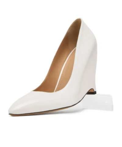 Maison Margiela Womens White H55 Pointed-toe Leather Courts Eur 40 / 7 Uk In Animal Print
