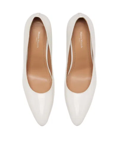 Maison Margiela Womens White H55 Pointed-toe Leather Courts Eur 40 / 7 Uk In Animal Print