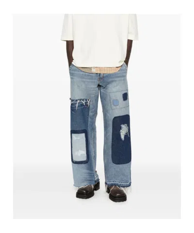 Gallery Dept. Patchwork Distressed Jeans In Blue